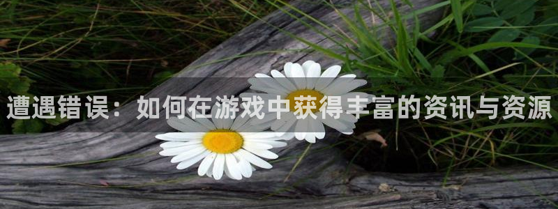 奇亿娱乐什么意思：遭遇错误：如何在游戏中获得丰富的资讯与资源